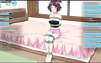 JAV BDSM Hentai Game - レズビアンのルームメイトが同級生をBDSMポルノスターにする！